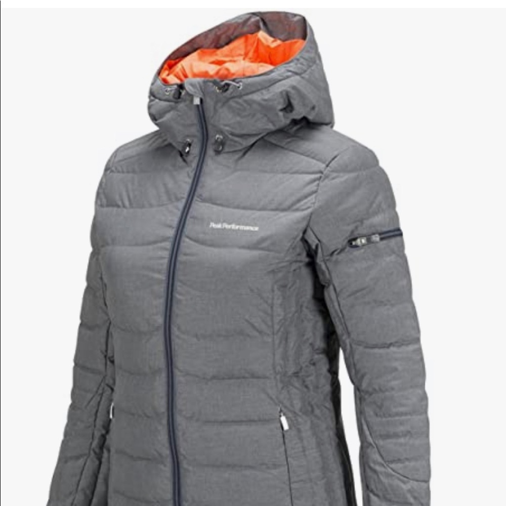 NWOT PEAK PERFORMANCE Grey outdoor duck down jacket